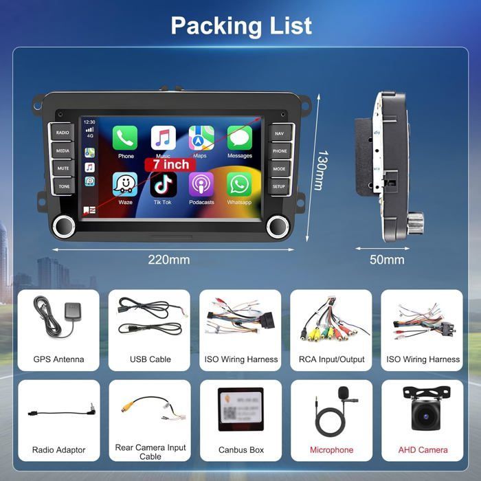 Autorradio Hikity Android 13 para VW/Skoda/Seat - 7