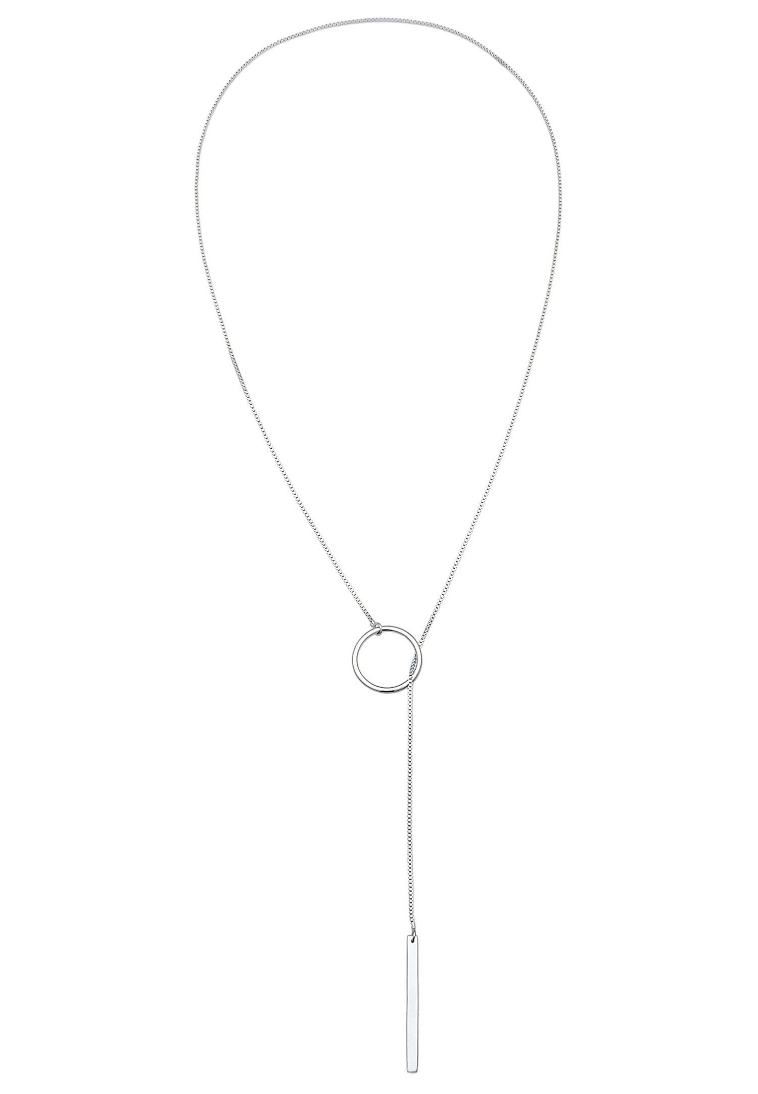 Elli Femmes Chaîne en Y cercle bâton géo en argent sterling 925