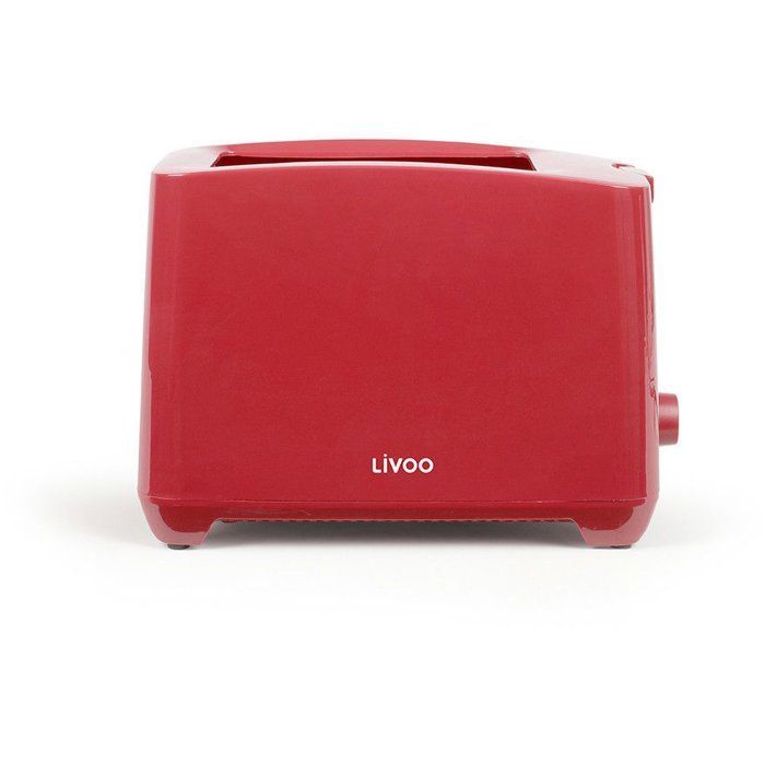 Tostadora de 2 rebanadas - LIVOO - DOD162RC - 750 W - Termostato ajustable: 7 niveles - Roja