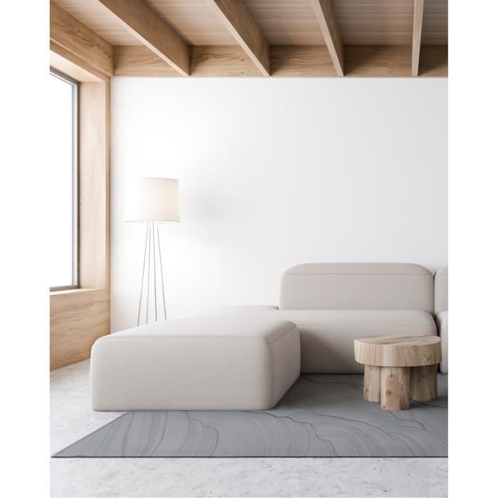 Vinylteppich Panorama Marmorgrau 60 x 110 cm – Teppich für Küche, Büro und Wohnzimmer aus PVC