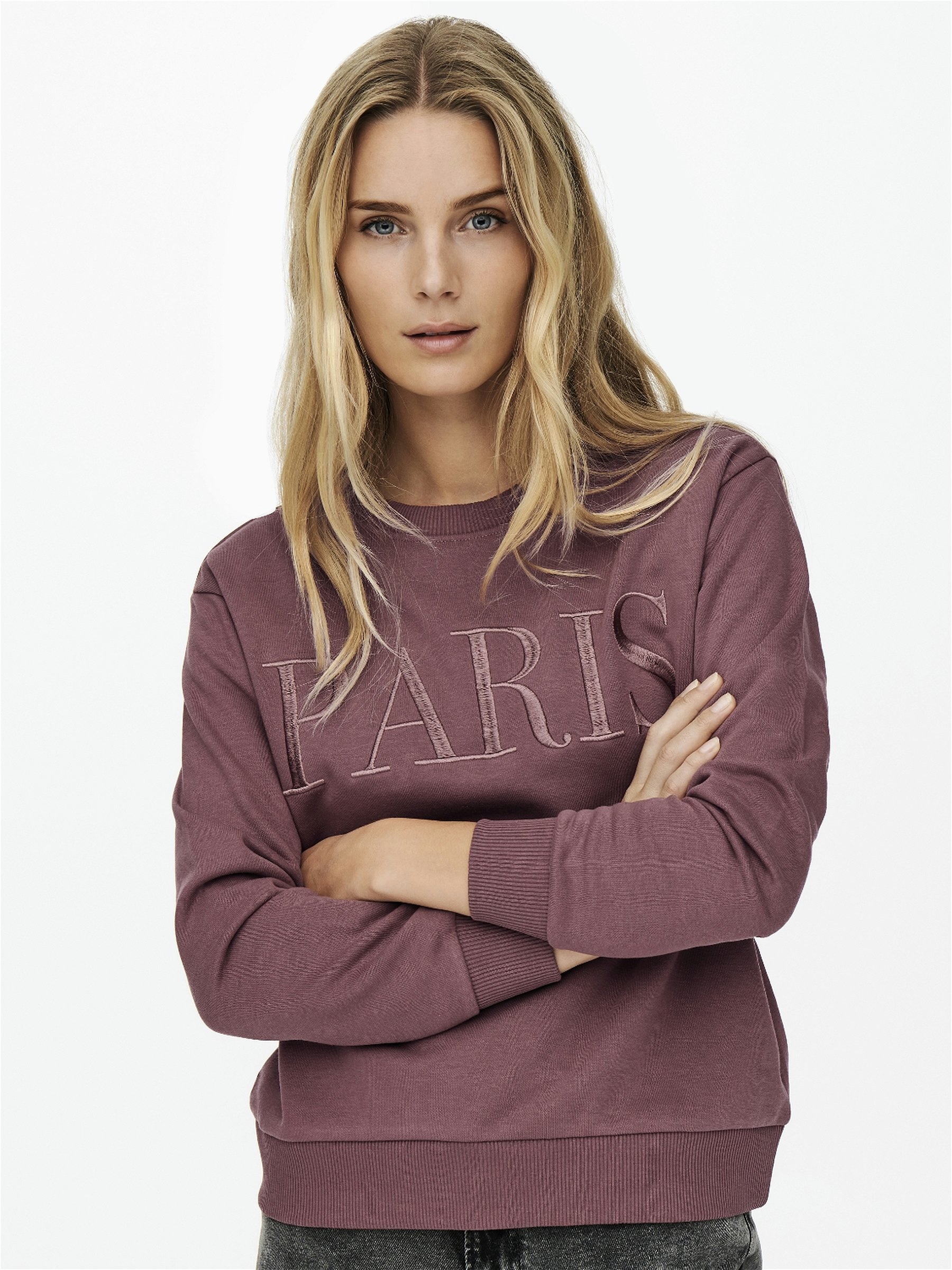 JDY JDYPARIS LS EMB JRS - Sweatshirt - roze bruin