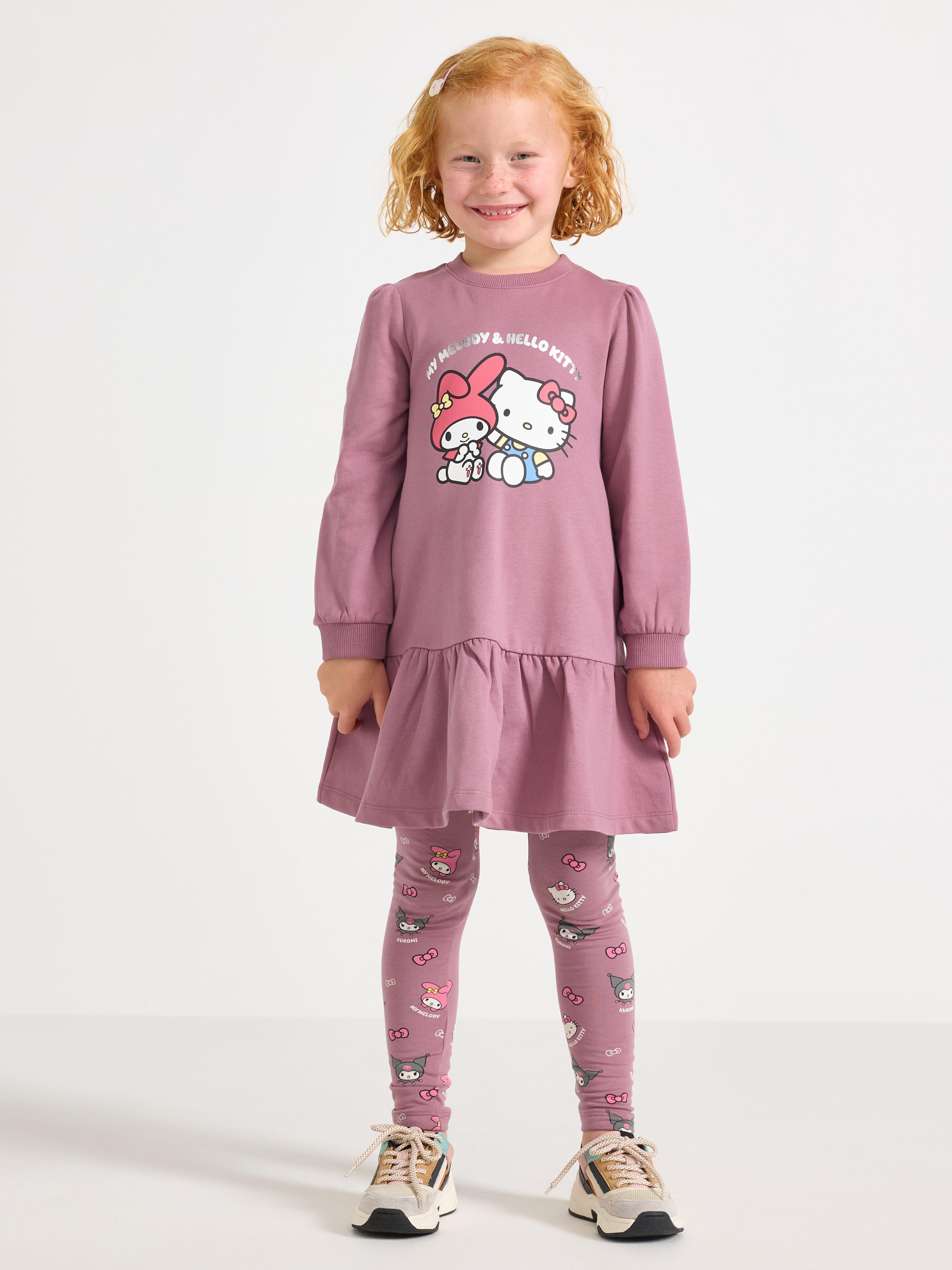 Hello Kitty-kjole med børstet innside, støvet lilla