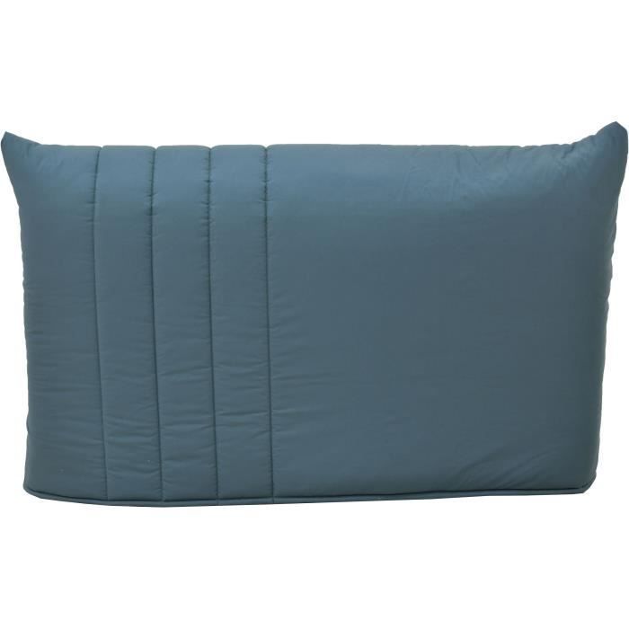 Banquette BZ 2 places BECCI - Tissu bleu de prusse - Matelas Bultex - L142 x P101 x H95cm - Fabrication française