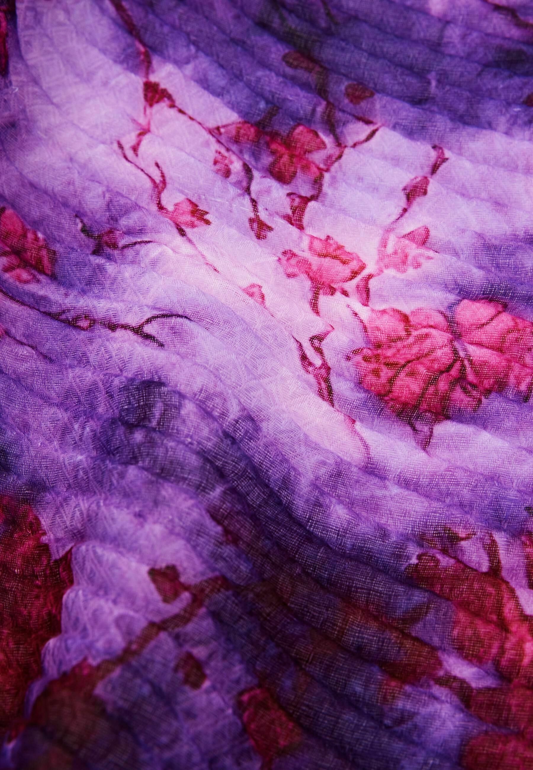 Écharpe Desigual à motif floral rectangulaire froissé - violette