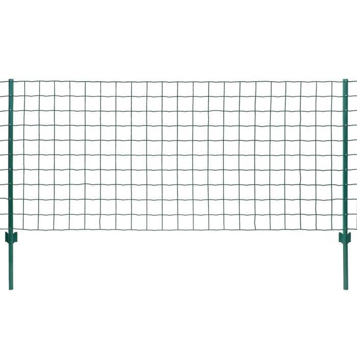 vidaXL Euro Fence Set 20x0.8 m Malla de acero verde para jardín 142810