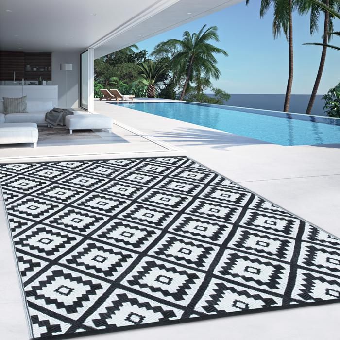 IDMARKET BAHAMAS Zwart buitenkleed 180 x 280 cm