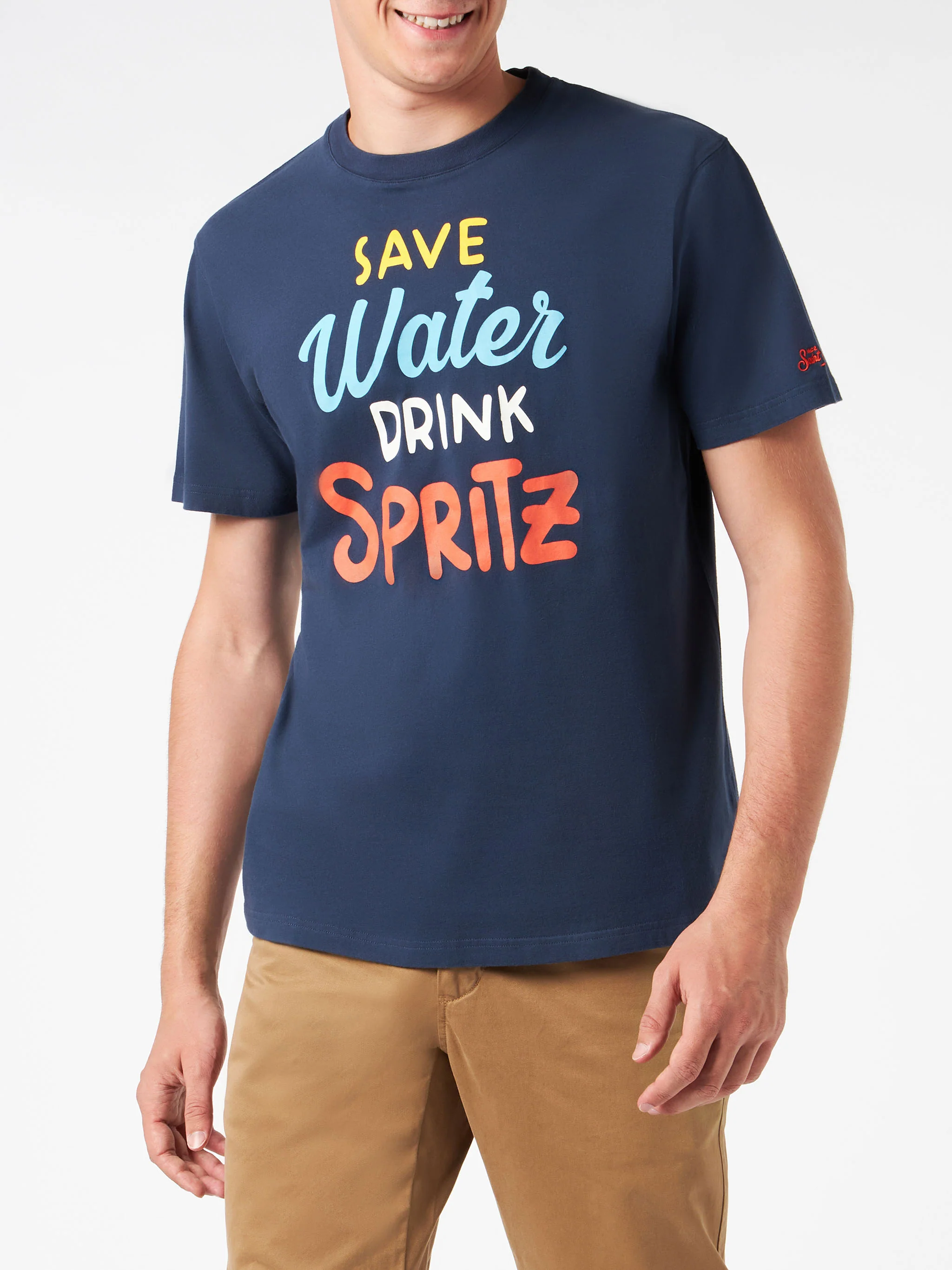 T-shirt homme en coton épais avec imprimé Spritz