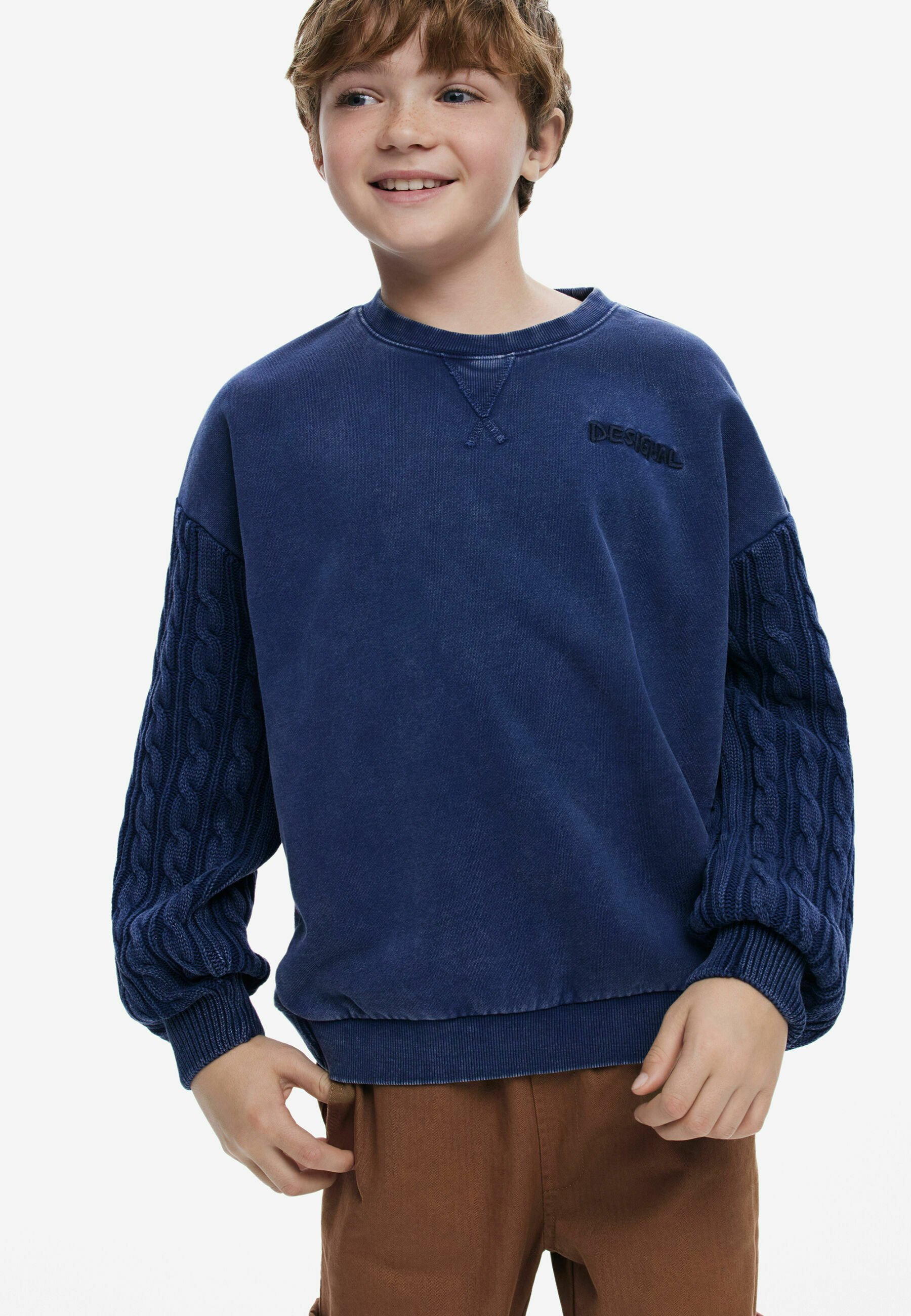Desigual CABLE SLEEVE - Sweatshirt - blauw
