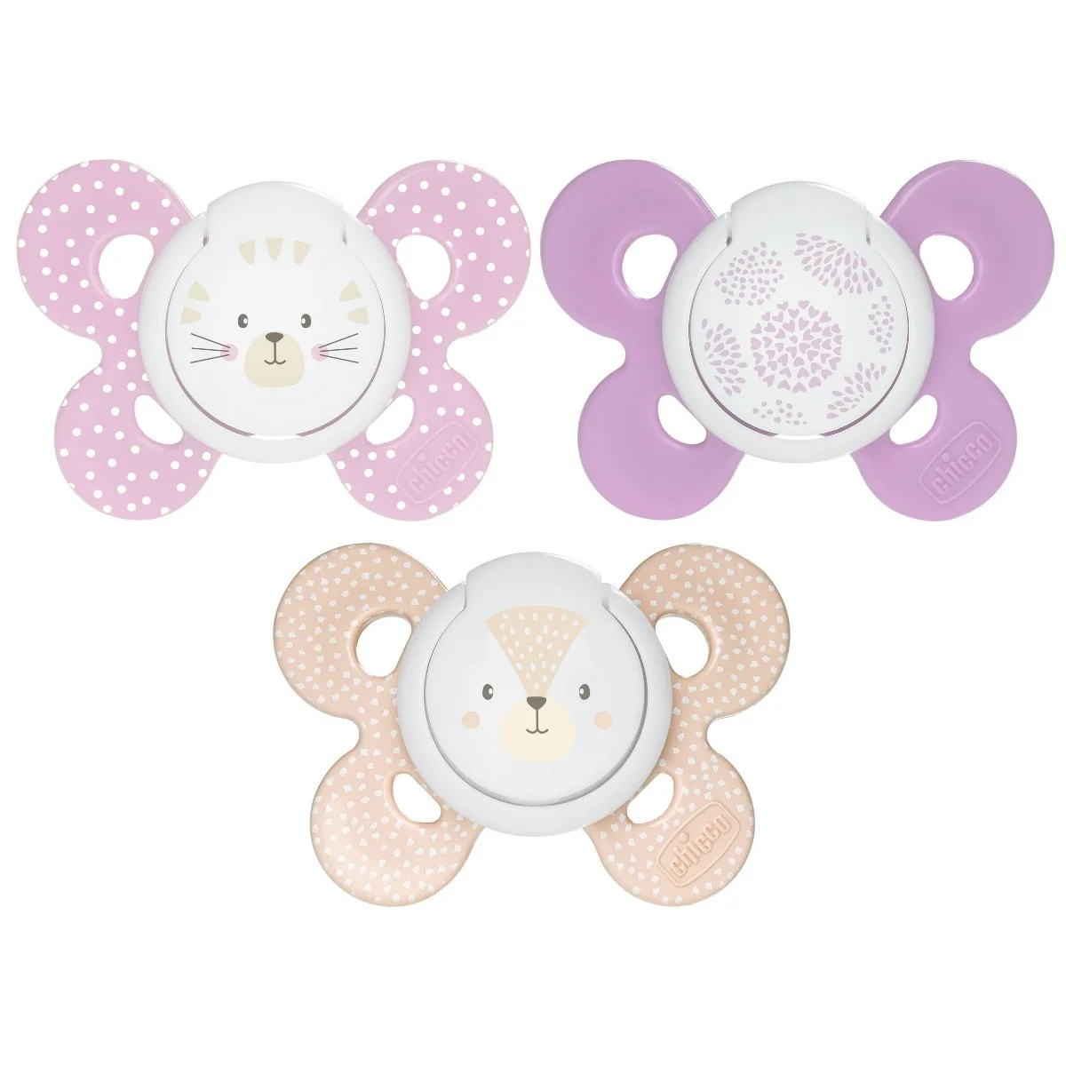 CHICCO Chicco Comfort Girl Chupete de silicona, 2 unidades, 6-16 meses
