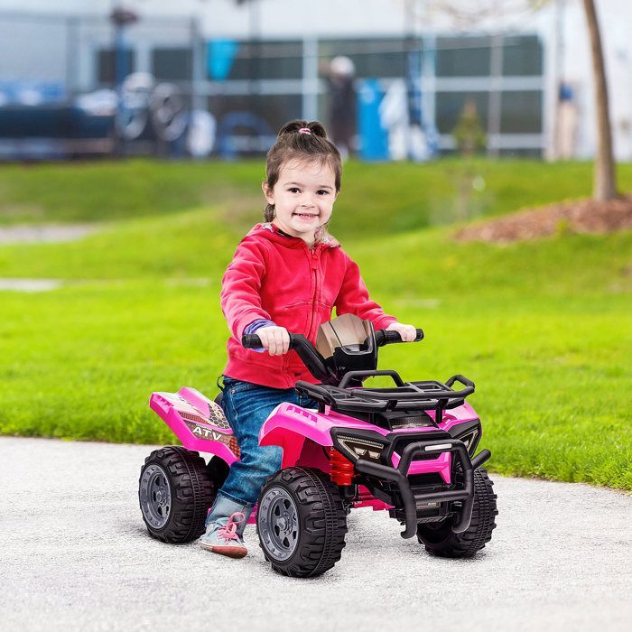 Quad buggy voiture électrique enfant - HOMCOM - quad électrique - 18-36 mois - 6 V 2 Km/h max. - rose