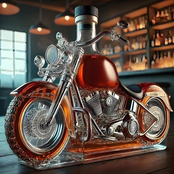 Carafe À Whisky Moto, Bouteille De Whisky Moto En Verre,Carafe À Whiskys Vintage Motos, 2025 Distributeur De Whiskys Motos