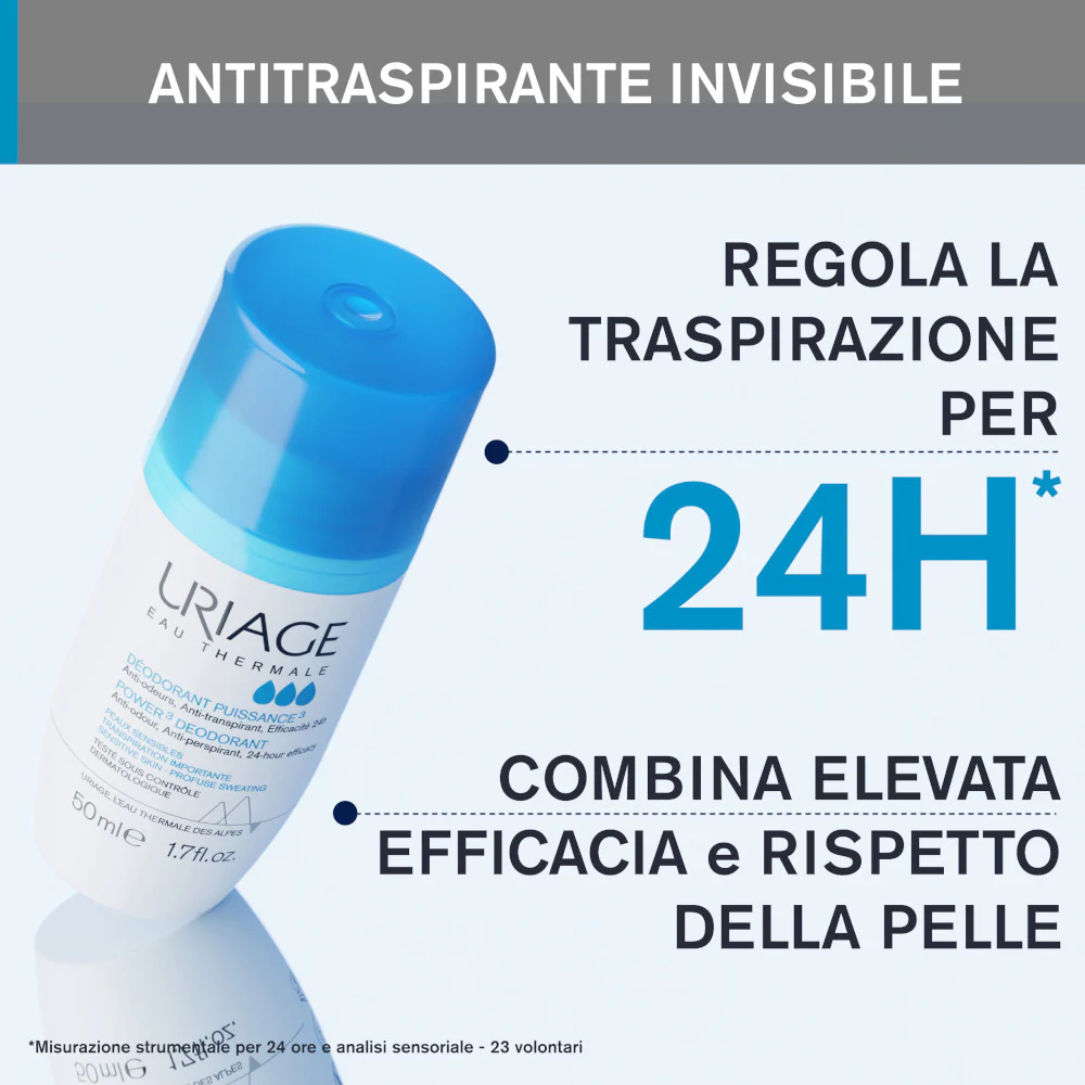IGIENE CORPO Deodorante Power3 Roll-on, Efficacia antitraspirante antiodore 24h - Deodorante Roll-on