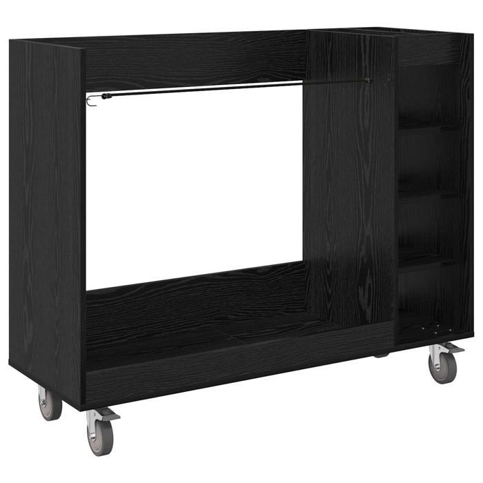 Taquilla de golf moderna - vidaXL - Roble negro - 120x45x98 cm - Amplio espacio de almacenamiento - 4 ruedas - Estructura metálica
