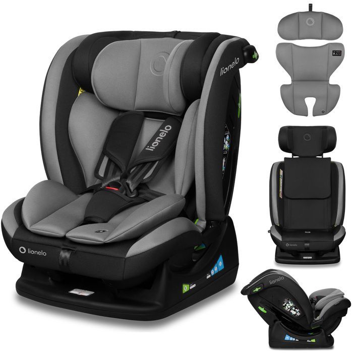 Silla de coche convertible para bebé LIONELO Aart i-Size - 40-150 cm - De 0 a 36 kg - Soporte lumbar - Grupo 0+/1/2/3 - Gris