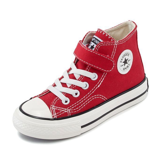 Zapatillas deportivas unisex de lona de caña alta para niños y niñas, ligeras, transpirables y antideslizantes.