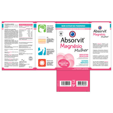 Absorvit Magnesium -ravintolisä naisille, 30 tablettia, 30 kapselia.