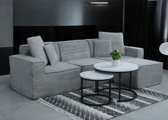 Sofá inflável - UMBERTO RAVELLI - Modular para 4 pessoas - Cinza claro - Confortável - Design elegante