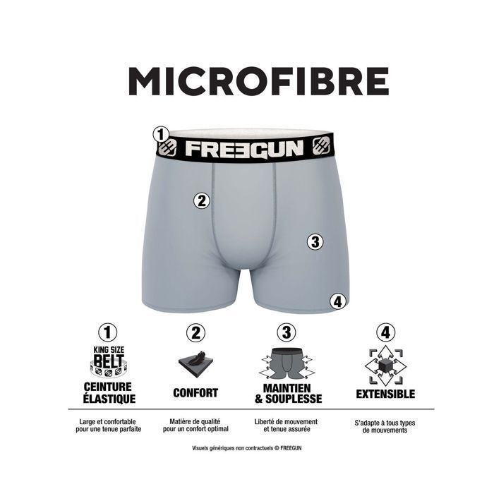 Calzoncillos bóxer Freegun HYRAW para hombre, ropa interior masculina - Negro (Paquete de 4)