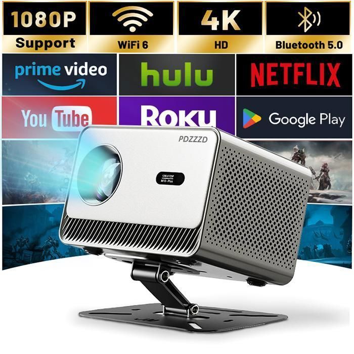 【Auto Focus/Keystone】Vidéoprojecteur 4K,30000 Lumens projecteur 1080P Full HDWiFi Projecteur pour iOS/Android/TV Stick -Avec