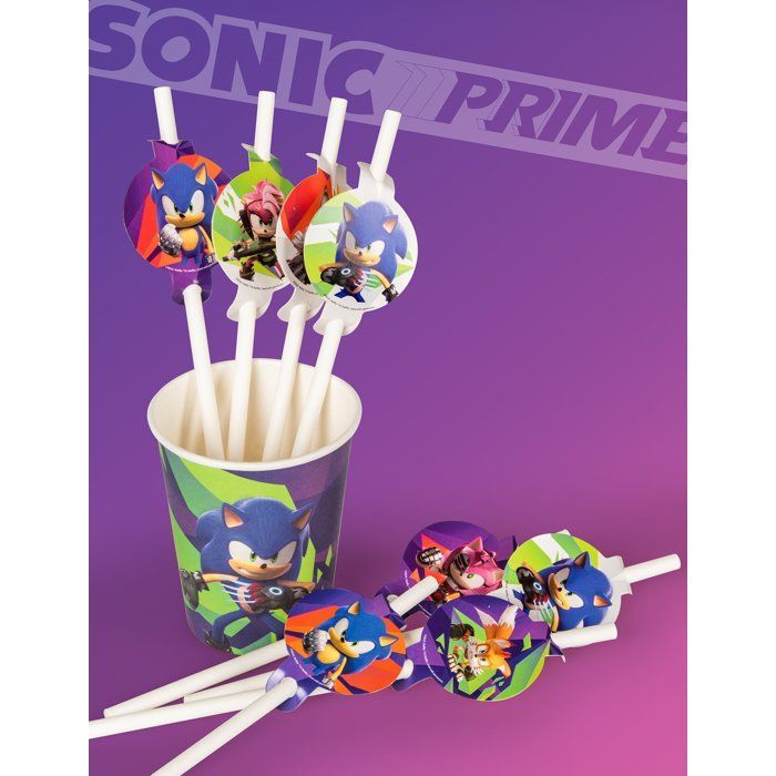 Utensílios de mesa - 8 canudos Sonic Prime