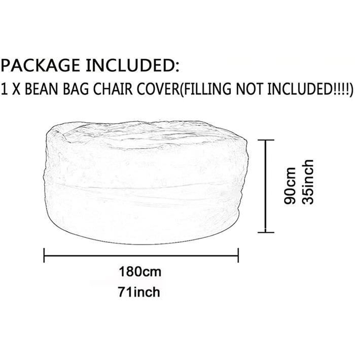 7ft Pouf Poire Adulte Doux Moelleux Robuste Lavable Pouf Géant pour L'intérieur et L'extérieur pour Enfants et Adultes (sans R[499]