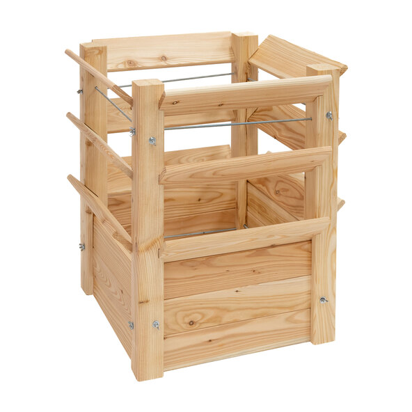 Larch wood raised garden bed Premium L Natural, 66 x 66 x 73 cm