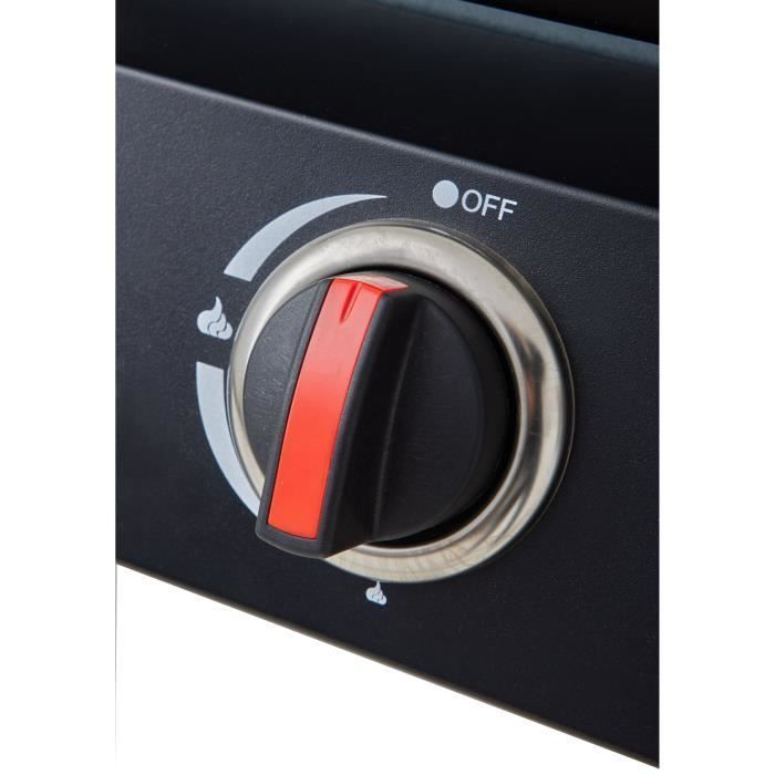 Plancha gaz Alma 3 feux - COOKING BOX BY FAVEX - Plaque acier émaillé - 3 brûleurs 7.2kW - Surface 61 x 34 cm - 8 convives - Noir