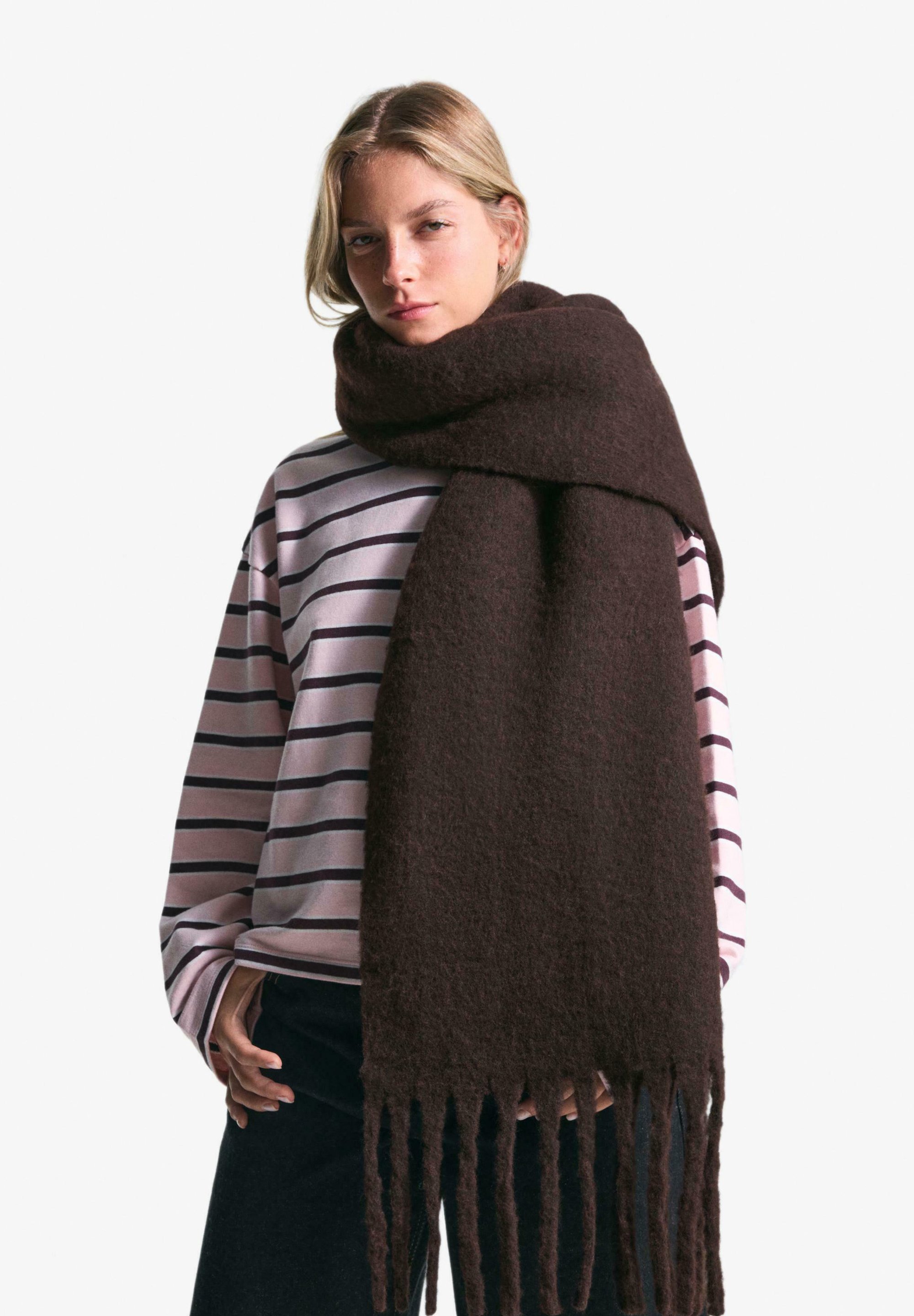 Bershka PLAIN - Sciarpa - marrone scuro