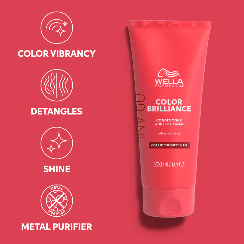 Condicionador Wella Professionals Invigo Color Brilliance para cabelos grossos, ásperos ou cacheados com coloração.