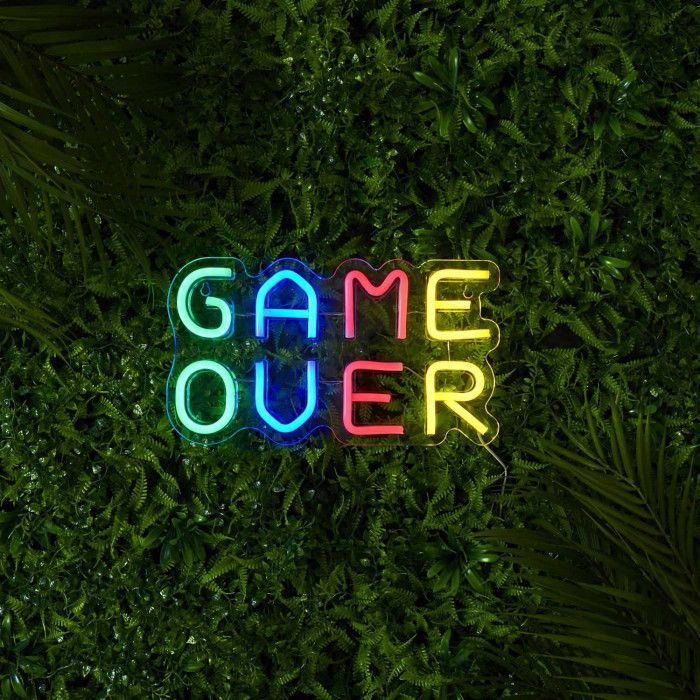 Lampe - Home Deco Factory - Game Over - Led - Effet Néon - Multicolore