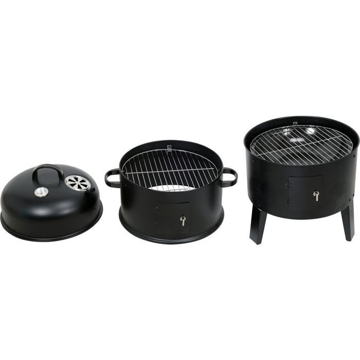 Fumoir rond en acier - Lund - 51x42x80 cm - Modèle W-99920 - Acier robuste - Utilisation extérieure - Facile à assembler