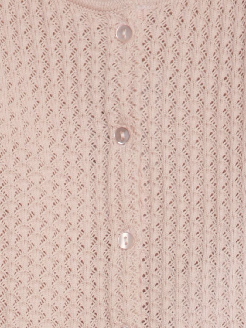 Gebreid vest met patroon - ROZE