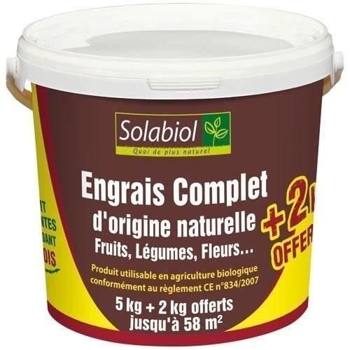 Fertilizante completo SOLABIOL - 5 + 2 kg gratis /nc