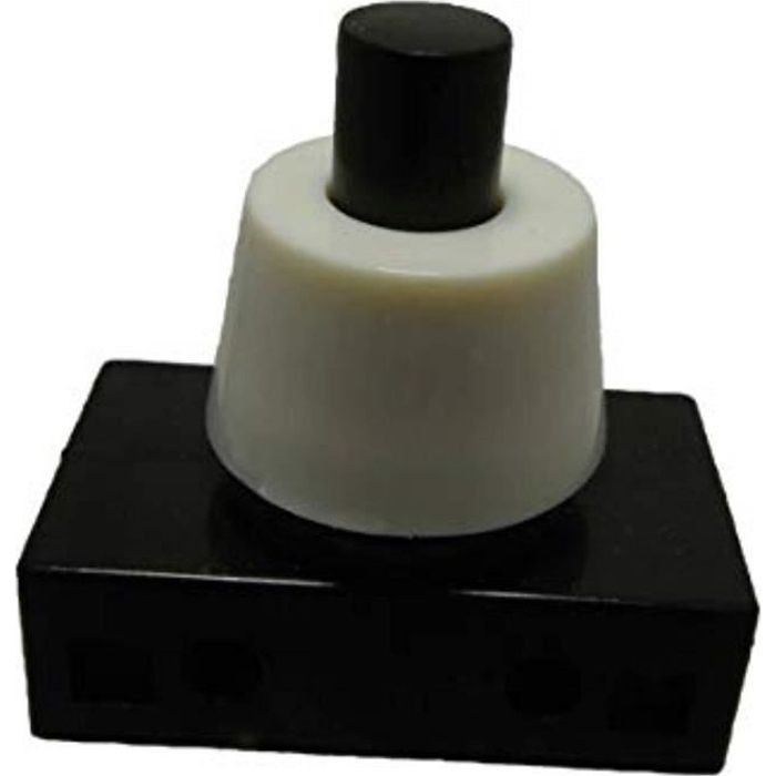 Interruptor pulsador - Negro - Blanco - 250V - 2A - Montaje empotrado