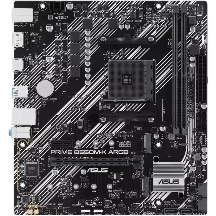 Mainboard - ASUS - PRIME B550M-K ARGB - AMD B550 - AM4 Micro-ATX-Sockel