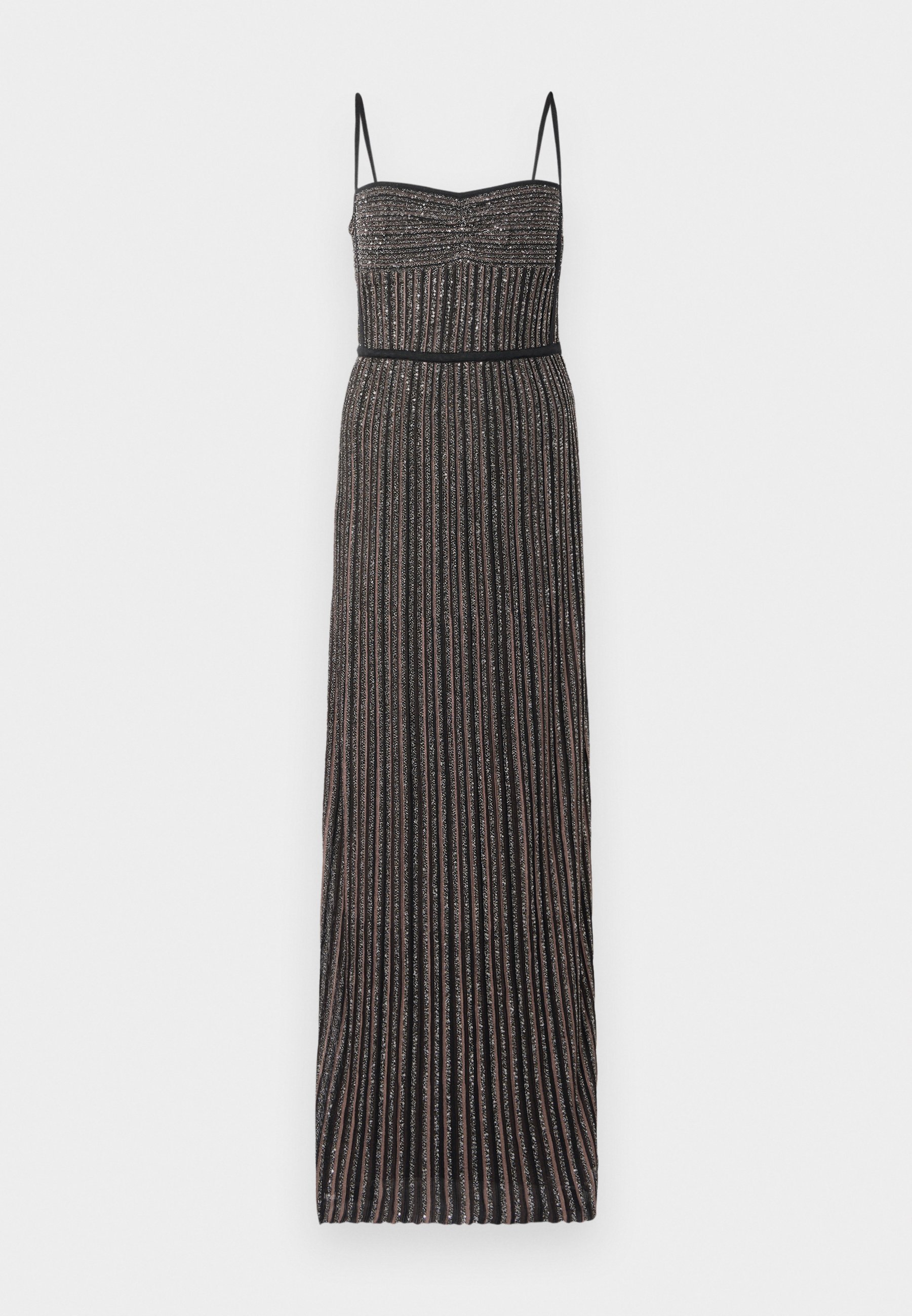 Missoni mouwloze lange jurk - cocktailjurk / feestjurk - bruin en zwart