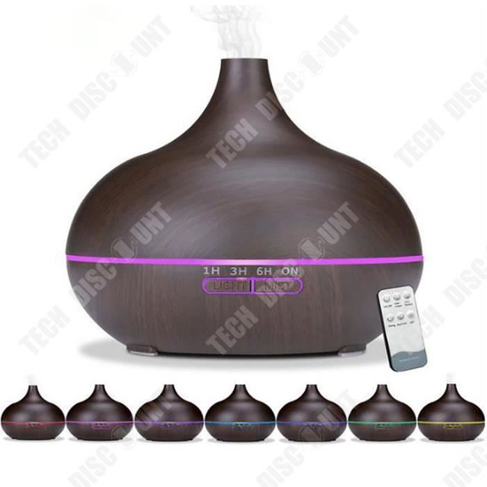 Difusor de aromas - TD® - Acabado en madera - 300 ml - Humidificador silencioso - Aromaterapia