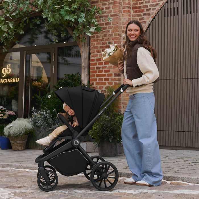 LIONELO Mika Plus 2-in-1 Travel System - Birth up to 22kg - Duo Stroller Pack, Carrycot and Accessories - Black