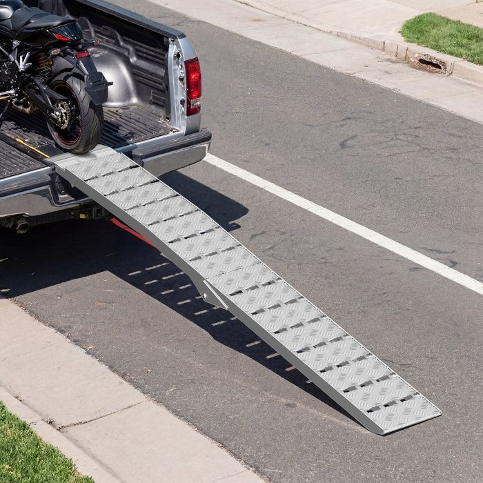 Rampa de carga plegable Wiltec – 2280 x 280 mm – Capacidad máxima 680 kg – Aluminio – con correa – para motocicleta, ATV, quad – Rampa
