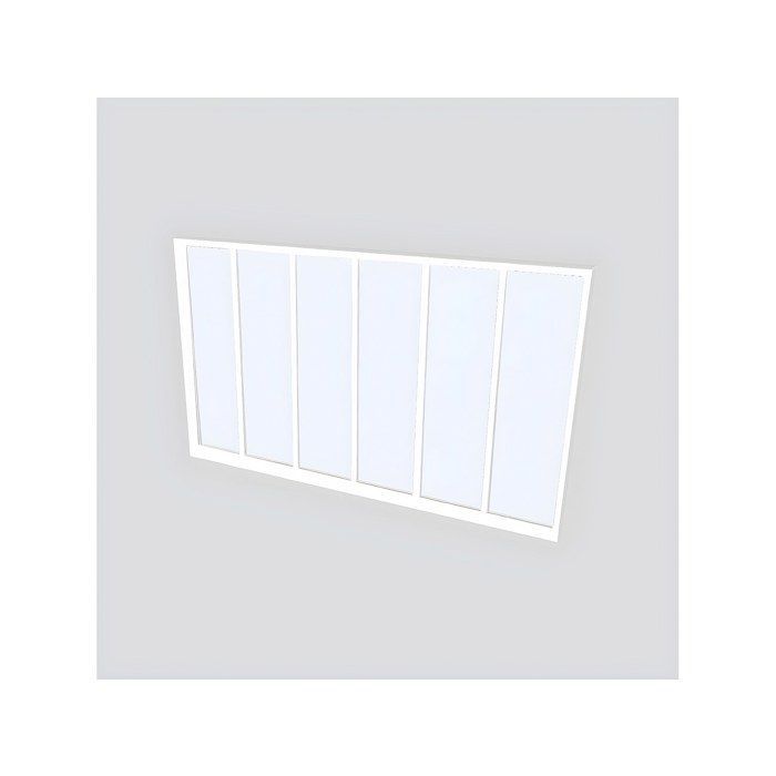 Parete divisoria angolare in vetro stile officina in alluminio verniciato a polvere - L180 x P60 x H105 cm - Bianca - BAYVIEW