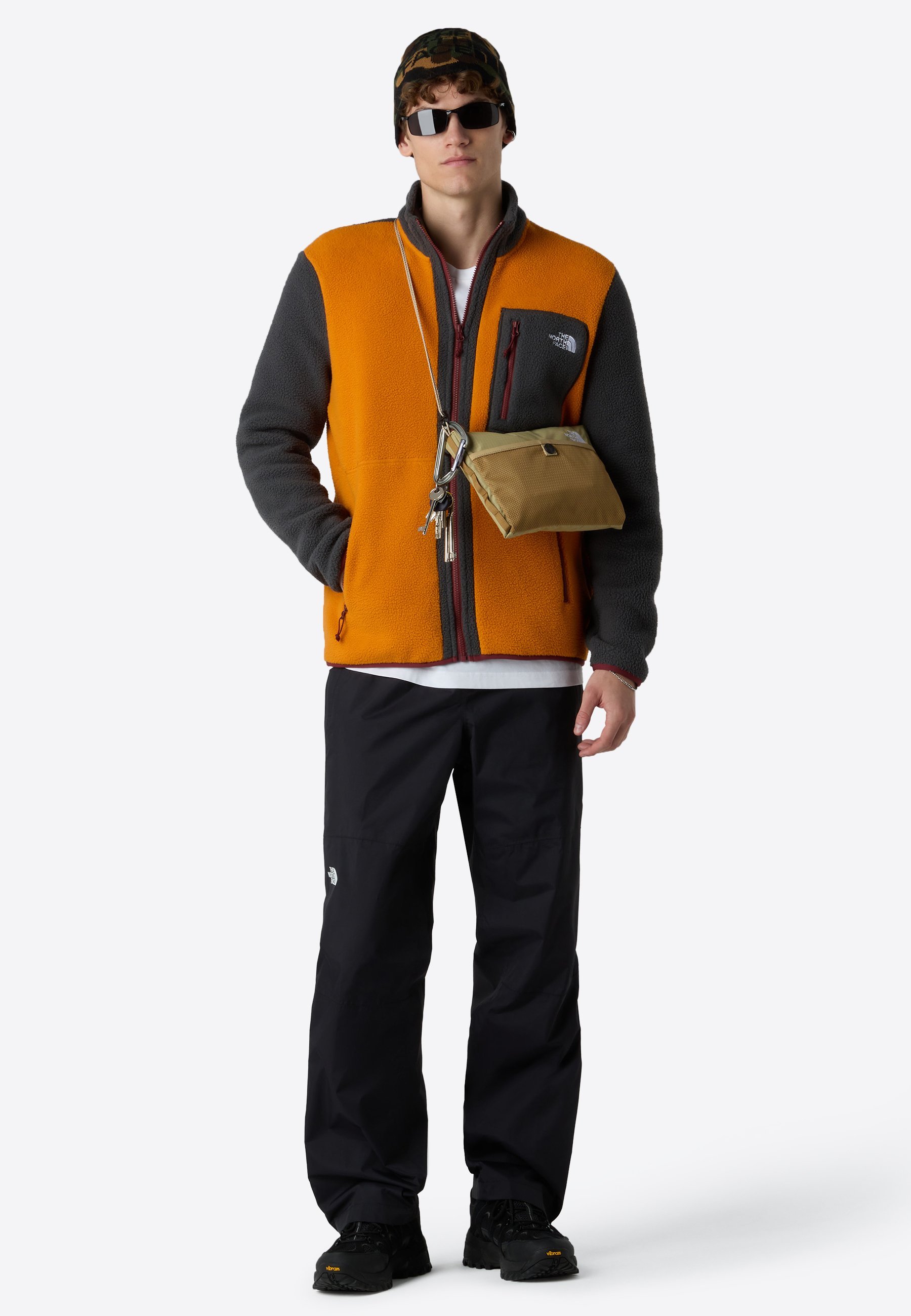 The North Face M YUMIORI FULL ZIP - Jakna iz flisa - agatno oranžna asfaltno siva