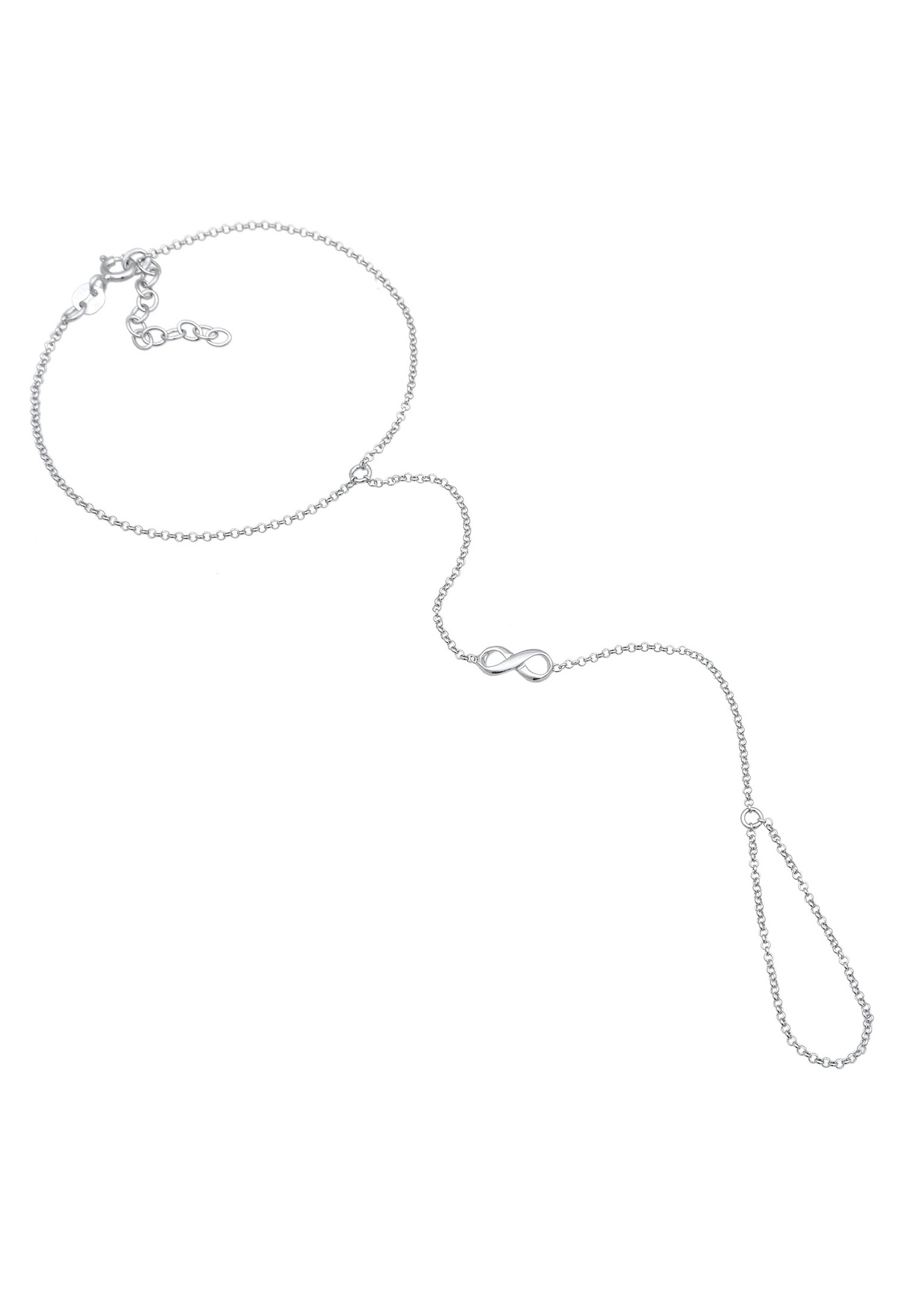Elli Femmes chaîne à main symbole l'infini en argent sterling 925 plaqué or