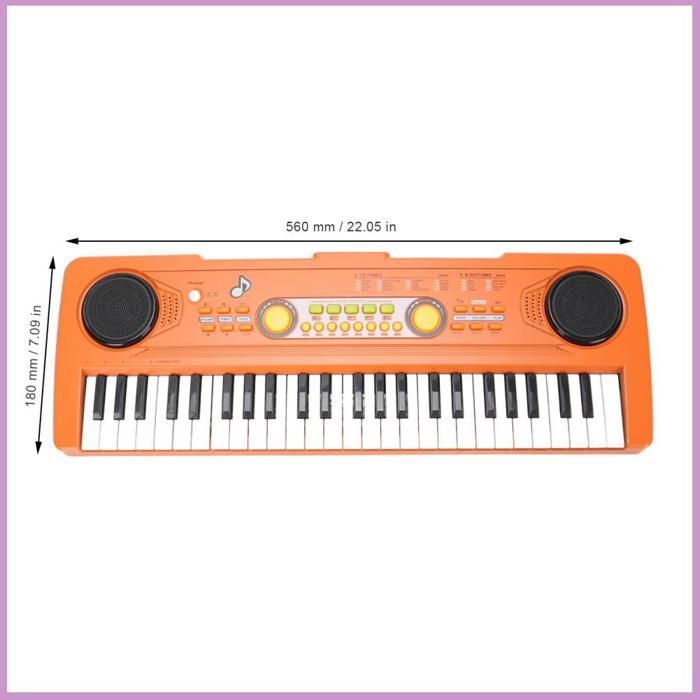 Piano à clavier électronique portable à 49 touches, instrument de musique large pour enfants, idéal pour l'apprentissage et la