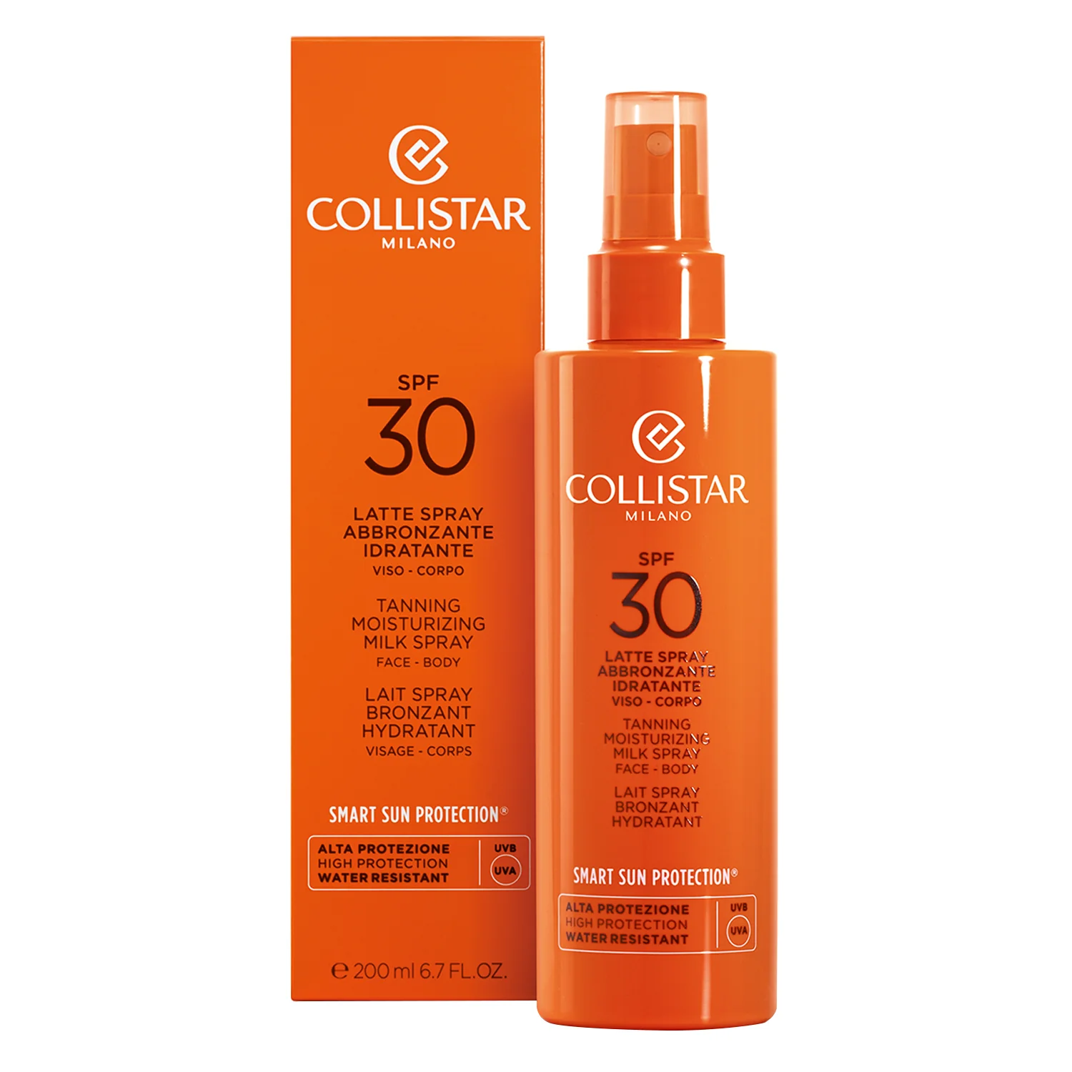 Abbronzatura Latte Spray Abbronzante Idratante SPF30 - Latte solare corpo alta prot., Solare viso alta prot.