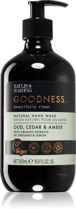 Baylis & Harding Goodness Oud, Ceder & Amber Natuurlijke Vloeibare Handzeep