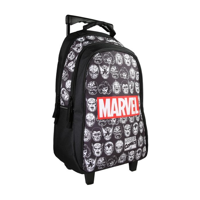 Bagtrotter – Avengers – Marvel – Schulrucksack – Rollrucksack – Schwarz – 2 Reißverschlussfächer – 1 Tasche...