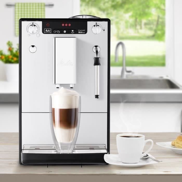 Máquina de café MELITTA Solo & Milk em grãos - Prata