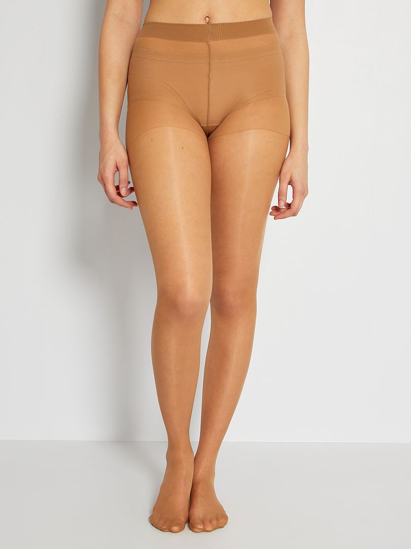 Conjunto de 2 pares de meias-calças transparentes tamanho 20 D - LARANJA