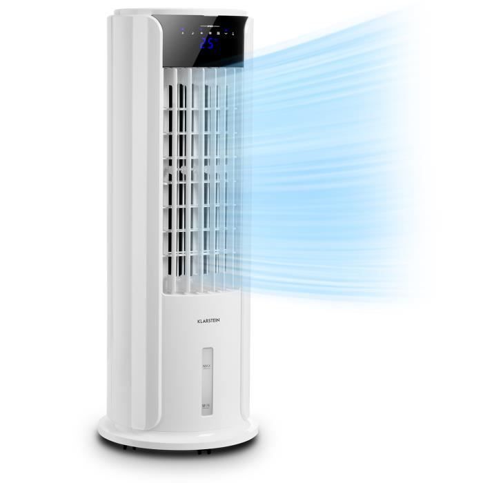 Enfriador de aire Klarstein - Silencioso - Ventilador humidificador - 3,5 L - Aire acondicionado portátil sin salida de aire - Blanco