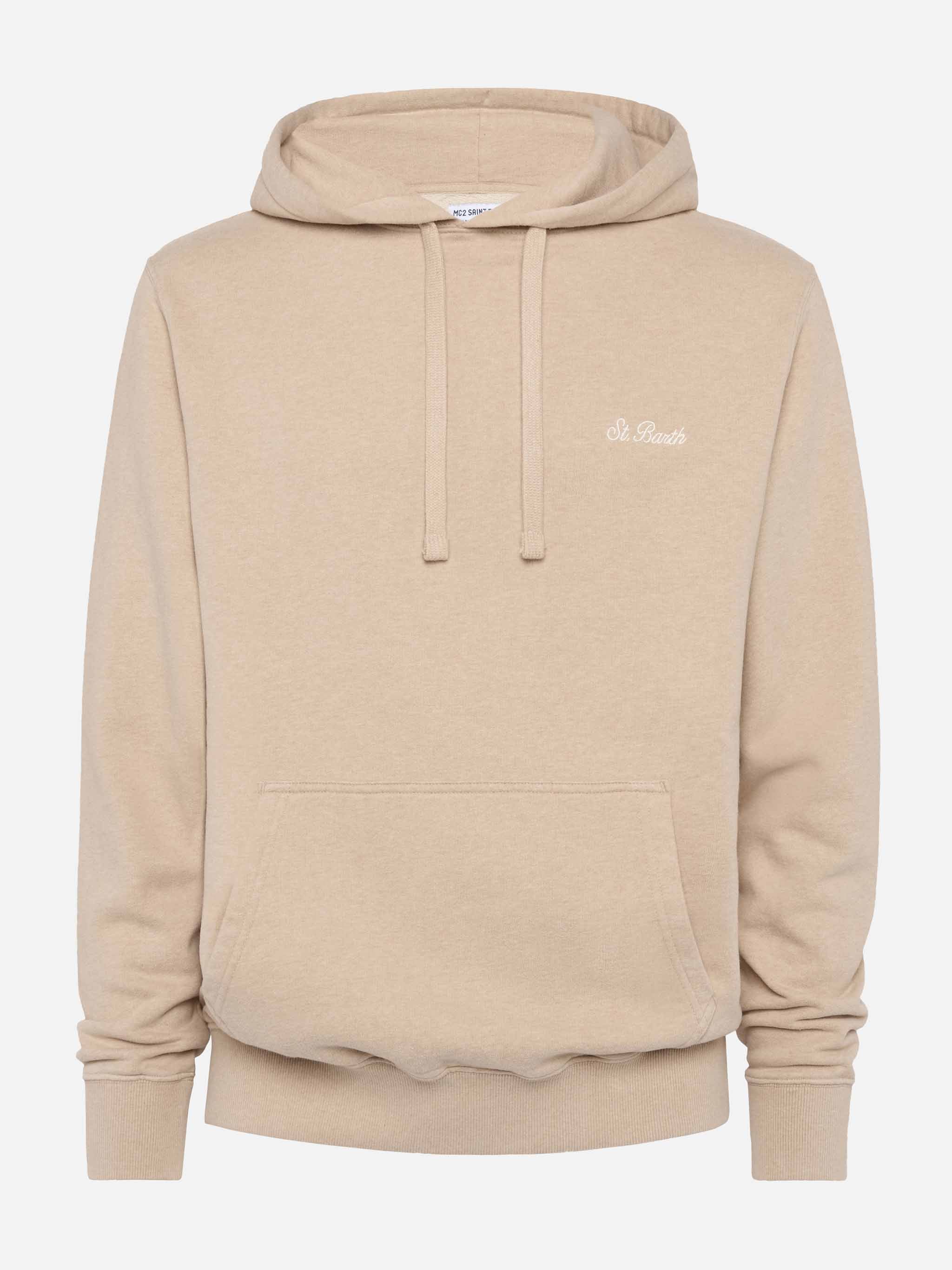 Tribeca beige sweatshirt met St. Barth-borduurwerk.